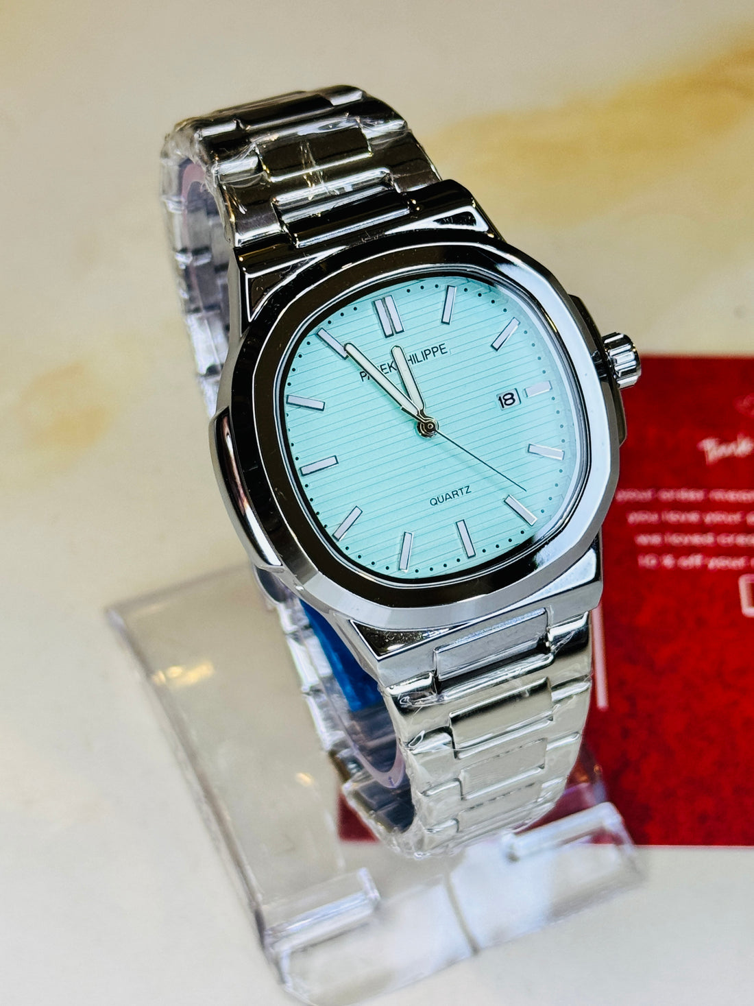 Patek Phillipe Nautilus (Tiffany Blue Dial- Silver Chain)