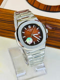Patek Phillipe Nautilus (Coffee Dial- Silver Chain)